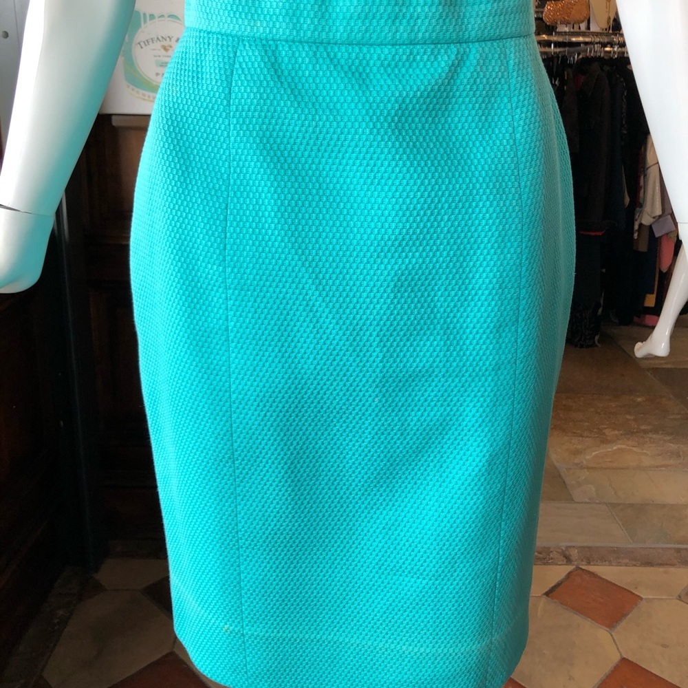 Chanel Turquoise Straight Skirt